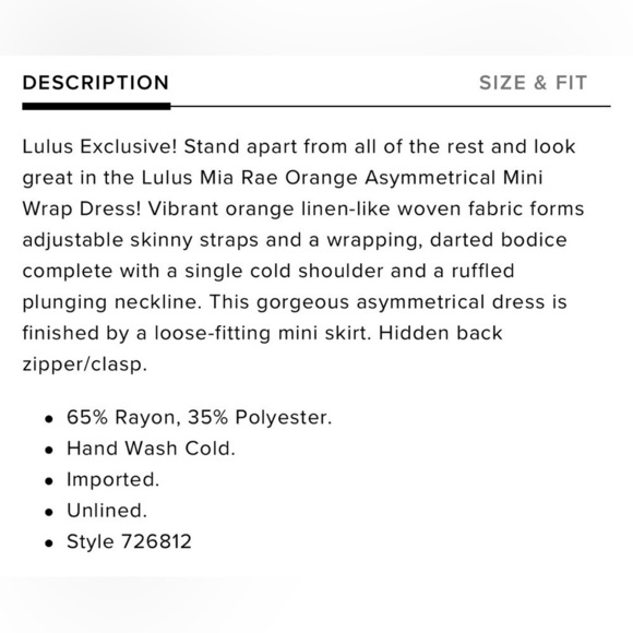 Lulus women’s Mia Rae orange asymmetrical mini wrap dress - Picture 5 of 10